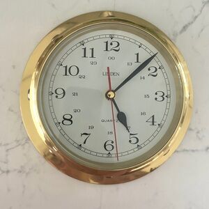 Vintage Brass 8” Nautical Linden Wall Clock